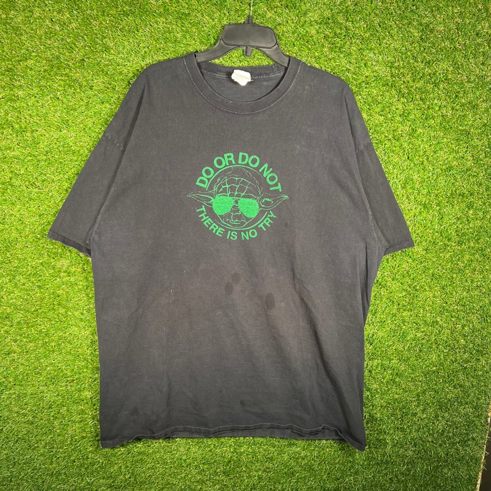 Star Wars Yoda Do Or Do Not Graphic T-Shirt Mens 2XLT‎ Black Port & Company